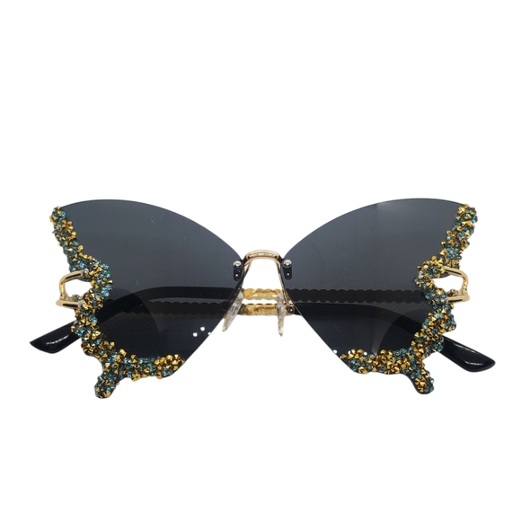 Elegant Black and Gold Sunglasses - Picture 2 of 4